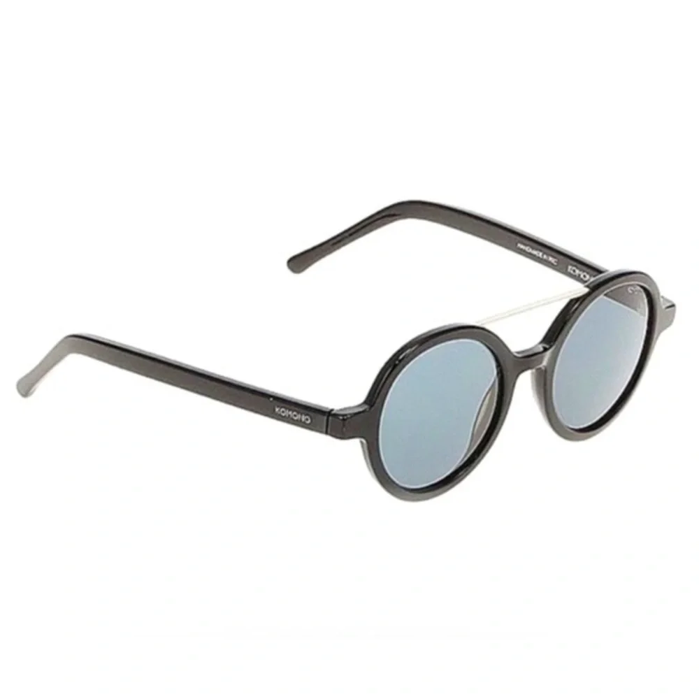 Komono Sunglasses NEW The Vivien Black Round w silver